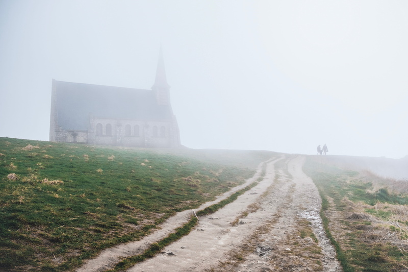 family, sky, tranquility, etretat, day, lonely, outdoors, shades, history, countryside, nature, grass, landscape, built structure, transportation, falaise