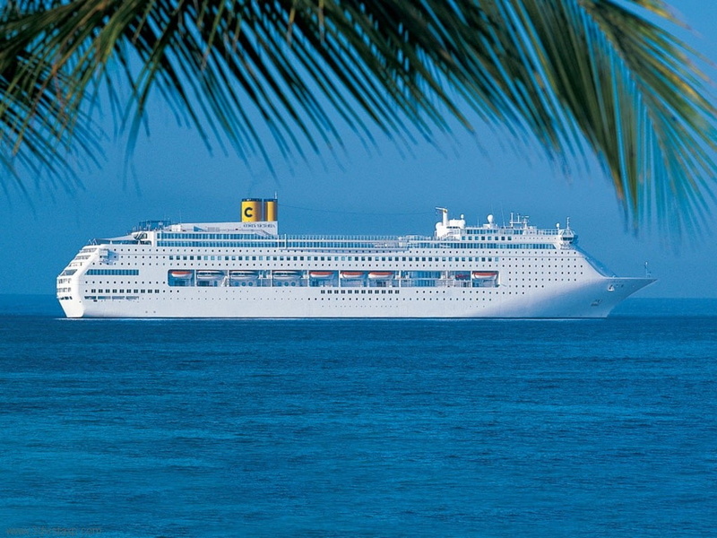 nautical vessel, sky, luxury, mode of transportation, ship, passenger craft, travel, vehicle, palm tree, tropical climate, transportation, 480P, water