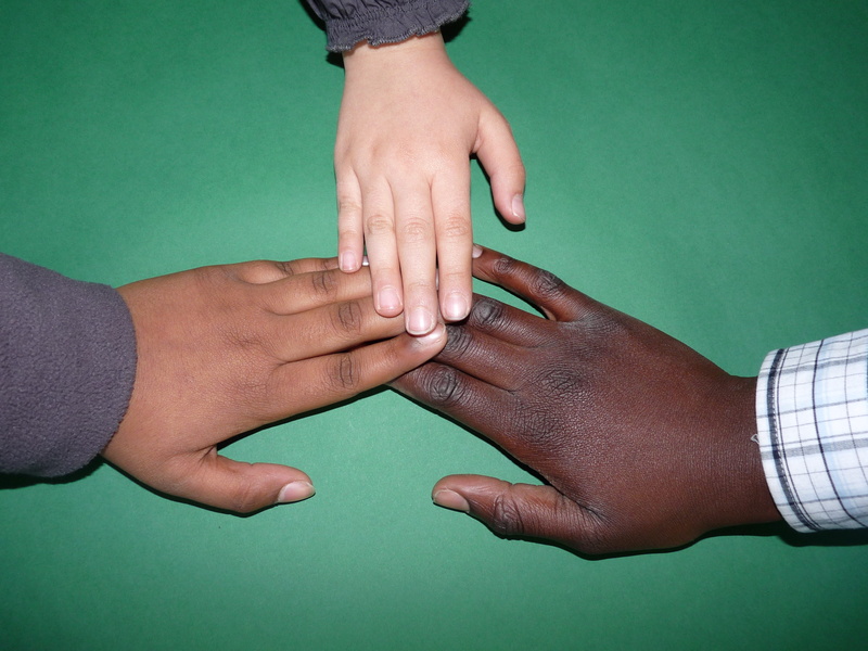 children, human, hand, hands, body part, positive emotion, friendship, men, trust, 2K, two people, harmony, three, teenager, green color, school, integration