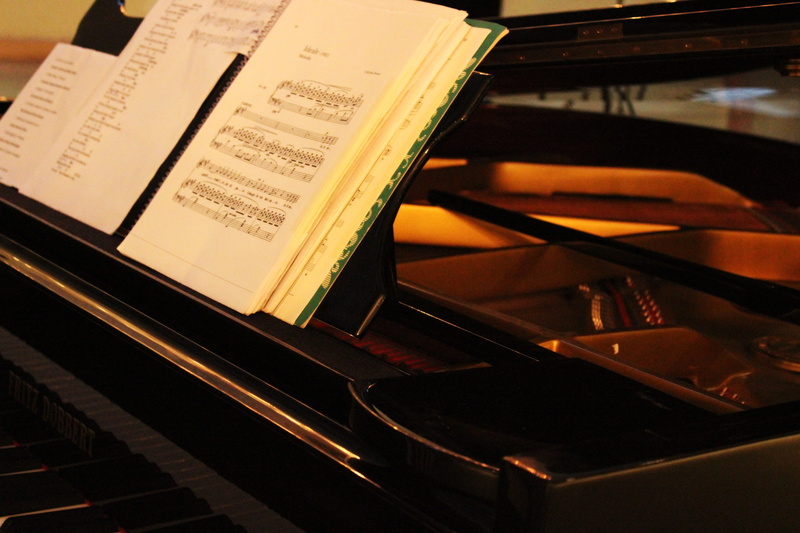 key, musical equipment, no people, high angle view, Score, wood - material, arts And Entertainment, communication, close-up, classical Music, sound, arts culture and entertainment