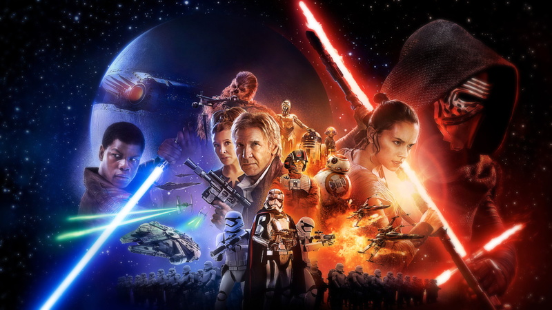 Star Wars: Episode VII - The Force Awakens, digital composite, wireless technology, Star Wars, women, illuminated, real people, composite image, event
