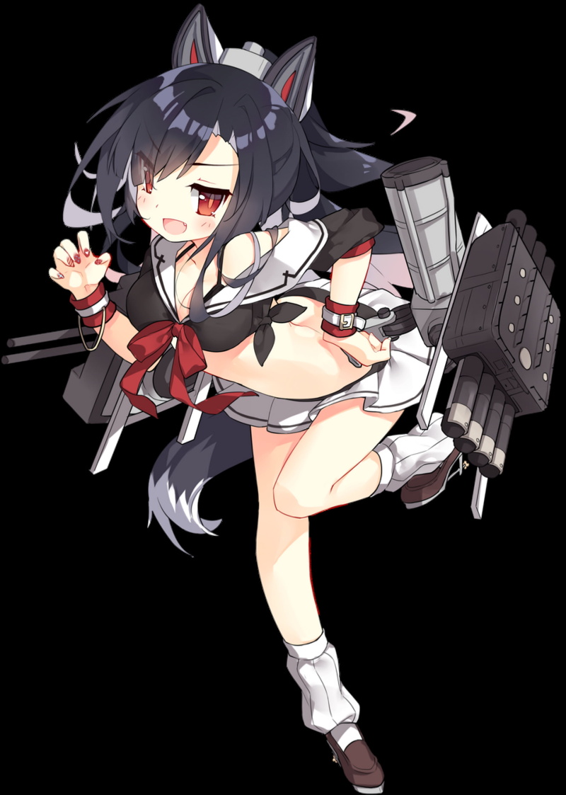Azur Lane, anime girls, anime, transparent background, Shigure (Azur Lane), upscaled, 2K