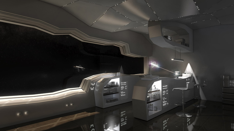 art, ray, ship, chairs, space, the window, 1080P, room, future, the room