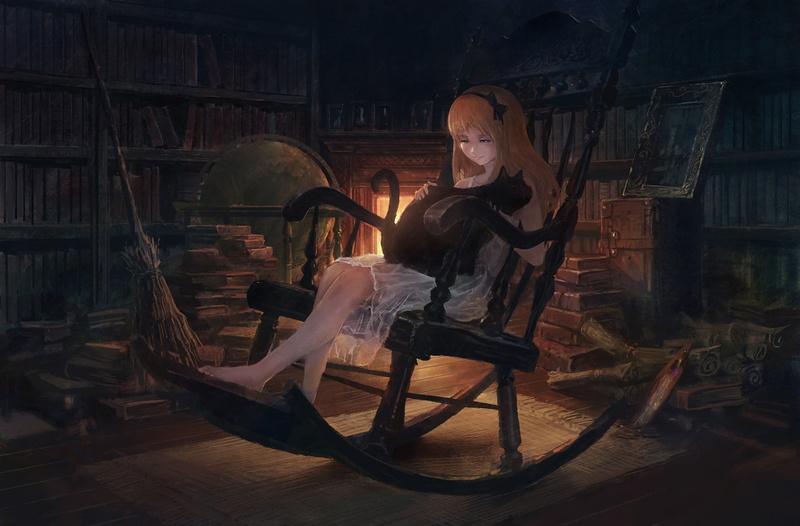 adult, real people, full length, leisure activity, domestic room, 720P, witch, table, wood - material, chair, indoors, women, sitting, beautiful woman
