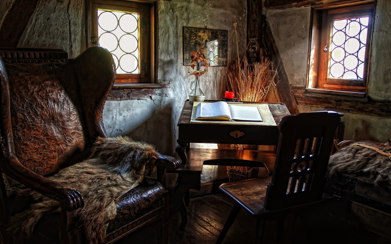 room, furniture, brown, armchair, chair, wooden, old, rocking, window, table, vintage, 1080P