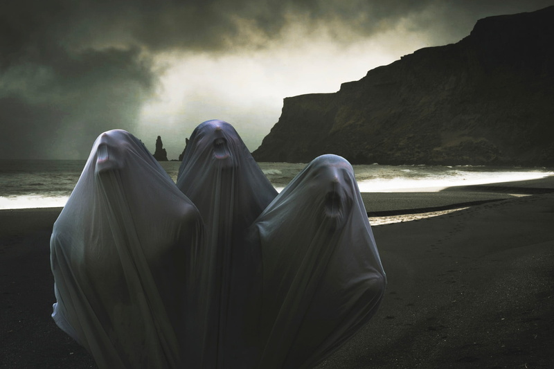 water, landscape, real people, day, beauty in nature, spooky, surreal, women, cloud - sky, 1080P, people, outdoors, sea, emotion, nature, rock, females