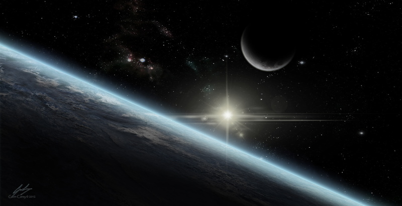 earth, luna, moon, 5K, atmosphere, sun, star