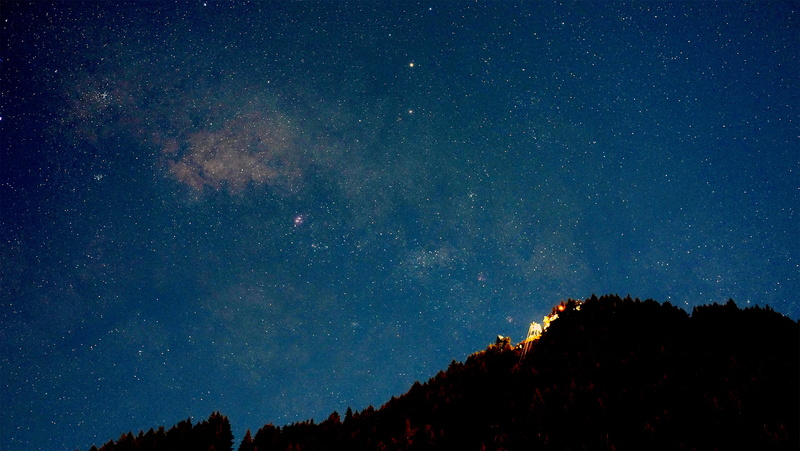 stars, outdoors, sky, night, idyllic, 1080P, space, star field, astronomy, scenics - nature, green, galaxy, plant, nature, tranquil scene, star - space