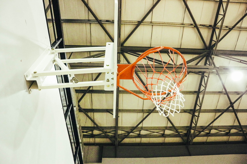 metal, sport, day, low angle view, porch, geometric shape, 5K, hoop, net - sports equipment, wheel, close-up, basketball - ball, light fixture, pedestrian