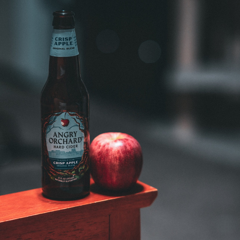 2K, angry orchard, drink, refreshment, communication, blurred background, container, focus on foreground, healthy eating, indoors, no people, food, table