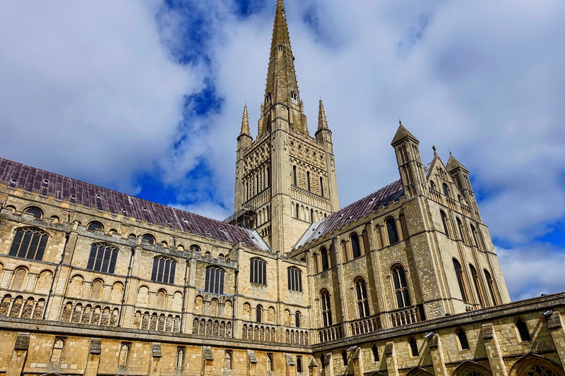 famous Place, history, tower, the past, building exterior, norwich cathedral, tourism, medieval, gothic Style, travel, city, christian, uK, sky, 5K, travel destinations