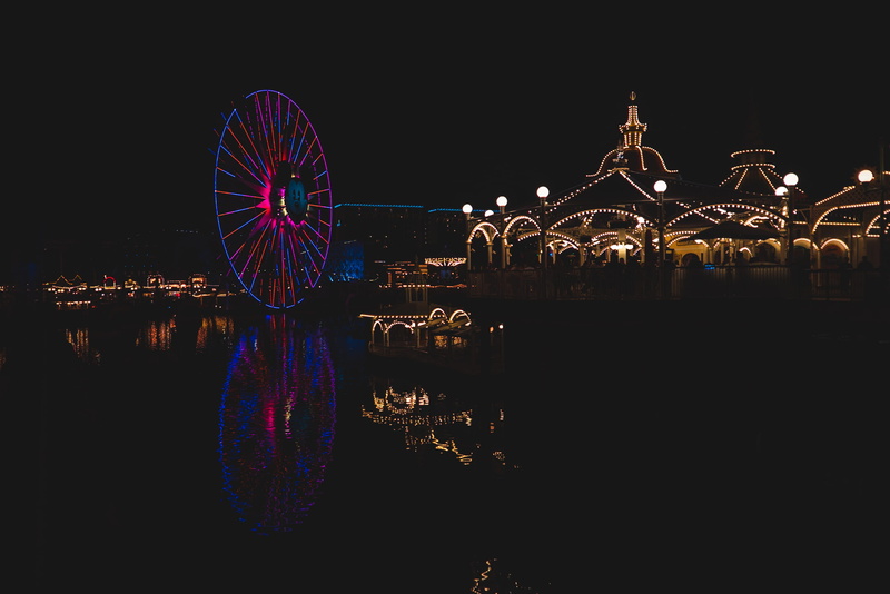 travel, wheel, blue, amusement park, funfair, nature, illuminated, carnival, outdoors, night, amusement park ride, sky, travel destinations, 2K, photography