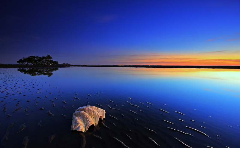 Nature, lagoon, clam, outdoors, reflection, beauty in nature, landscape, Blue, reflection lake, sky, tranquility, land, sunset, water, scenics - nature