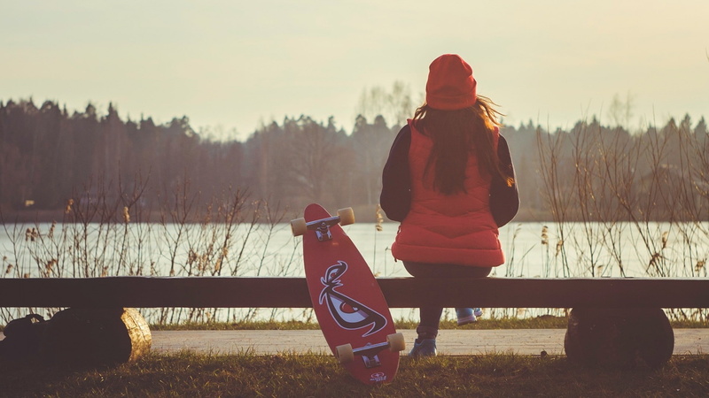 trees, 1080P, skateboard, nature, river, longboard