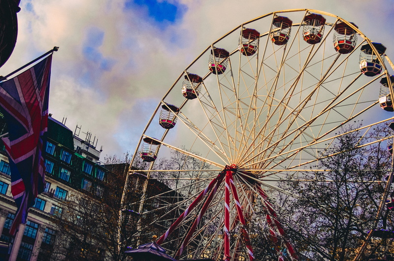 fun, light, built structure, rides, fairground, architecture, amusement park, tree, travel, white, outdoors, wheel, high, 4K, nature, no people, excitement