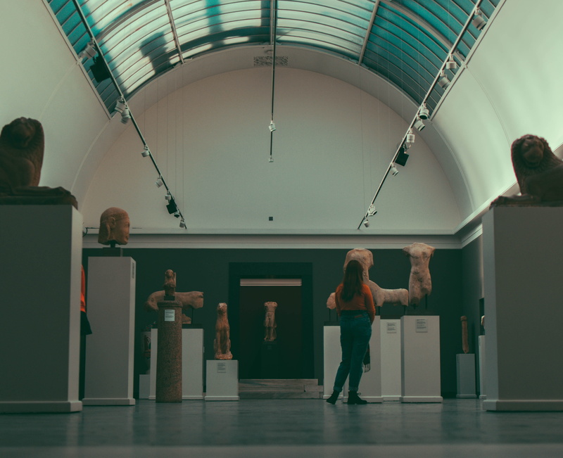 young women, women, building, arts culture and entertainment, leisure activity, illuminated, copenhagen, window, velvia film, rear view, glyptoteket, waiting