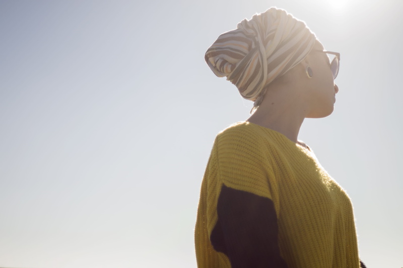 one person, bucharest, lifestyles, copy space, summer, lazy, young women, clear sky, scarf, nice, 4K, teenager, romania, portrait, clothing, indie, low angle view