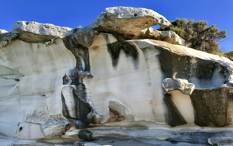 coastal, bondi, travel destinations, ocean, no people, non-urban scene, tranquility, rock, outdoors, travel, solid, geology, eroded, low angle view, scenics - nature