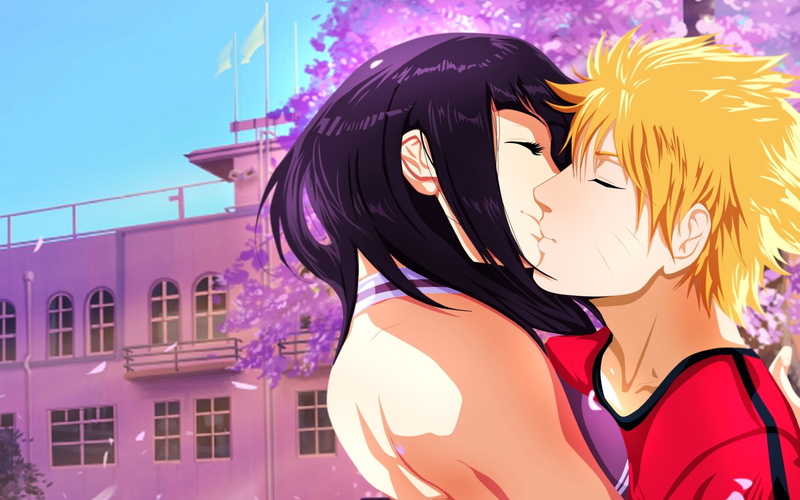 day, one person, beautiful woman, sunlight, romance, naruto x hinata, building exterior, purple, young women, kissing, hairstyle, adult, leisure activity