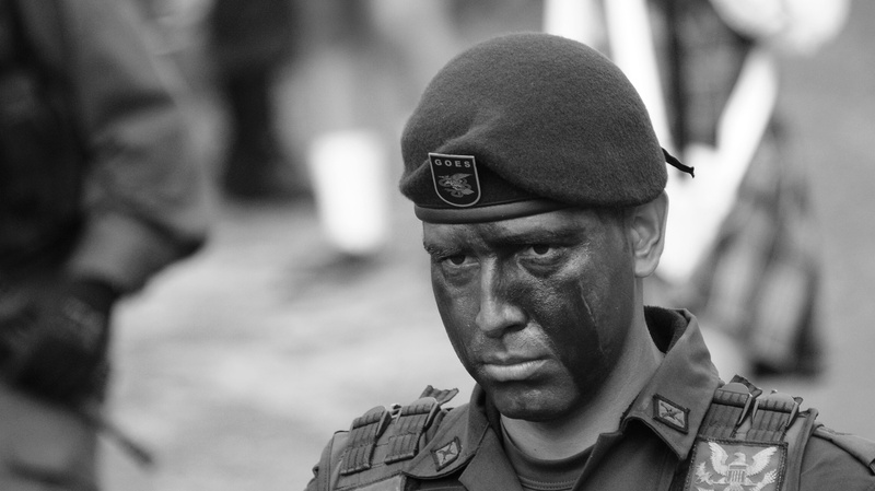 focus on foreground, front view, government, face, law, armed forces, police force, day, clothing, 4K, uniform, military, portrait, men, safety, looking at camera