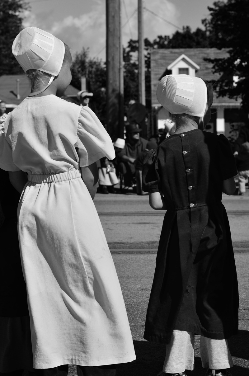 traditional, three quarter length, people, focus on foreground, hat, day, incidental people, rear view, outdoors, costume, real people, children, men, shipshewanna