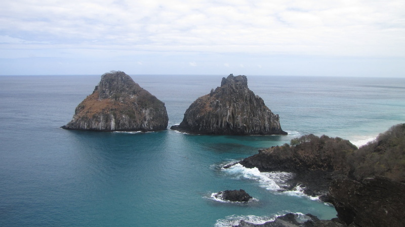 noronha, island, no people, eroded, scenics - nature, sky, tranquil scene, nature, beauty in nature, stack rock, land, beach, rock - object, cloud - sky