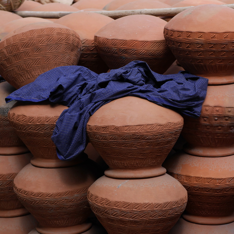art and craft, small business, Sound, pattern, ceramics, clay pots, stack, no people, choice, myanmar, for sale, hand labor, day, business, earthenware