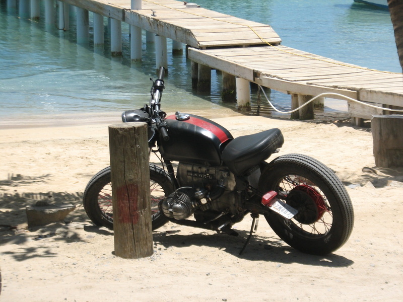 mode of transportation, 1080P, Dock, Motorcycle, transportation, nature, day, beach, land vehicle, Honduras, Sea, bicycle, sunlight, wheel, Roatan, architecture
