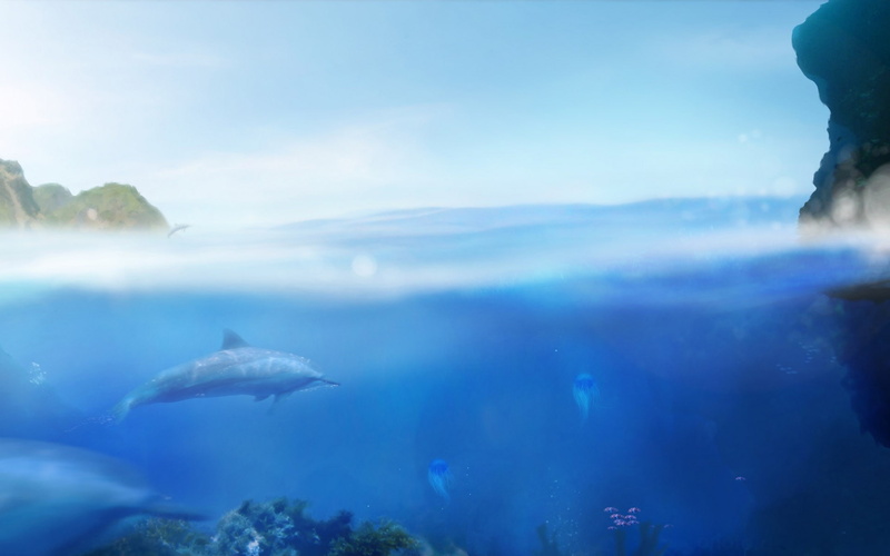 dolphins, Ecco the Dolphin, Video Games, games, 1080P, art, x, animals, video, hd, dolphin, ecco