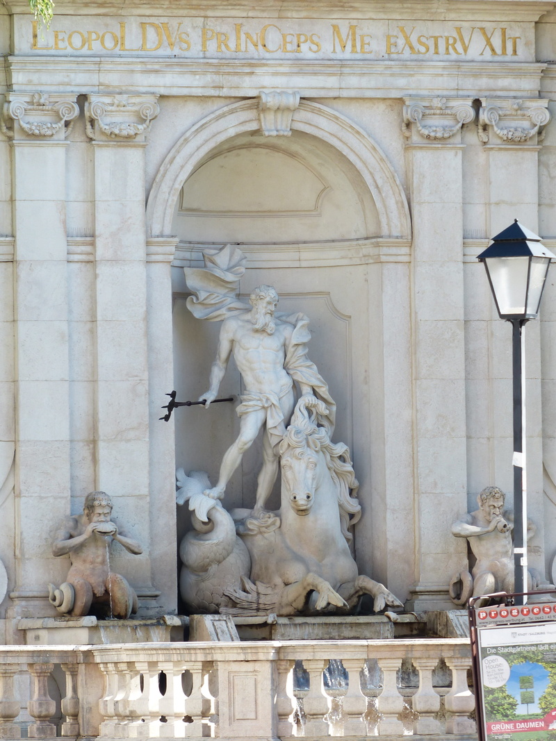 trident, architecture, craft, meeresross, austria, baroque, architectural column, history, no people, tourism, creativity, salzburg, spewing water, fountain