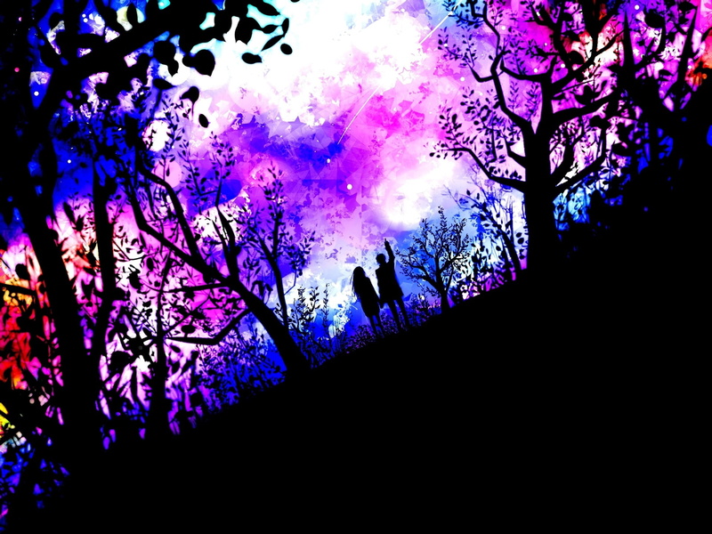 1080P, Couple, Pictures, Stars, Nature, Purple, Art, Trees