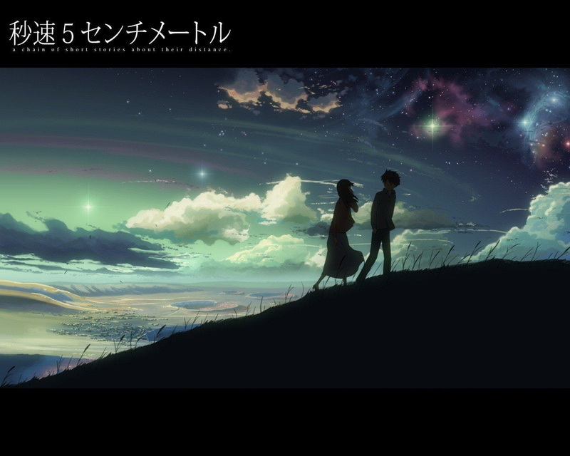 px, 720P, hd, 1280x1024 px, second, x, silhouette, night, per, girl, centimeters, Makoto Shinkai, makoto, art, 5 Centimeters Per Second, shinkai, people