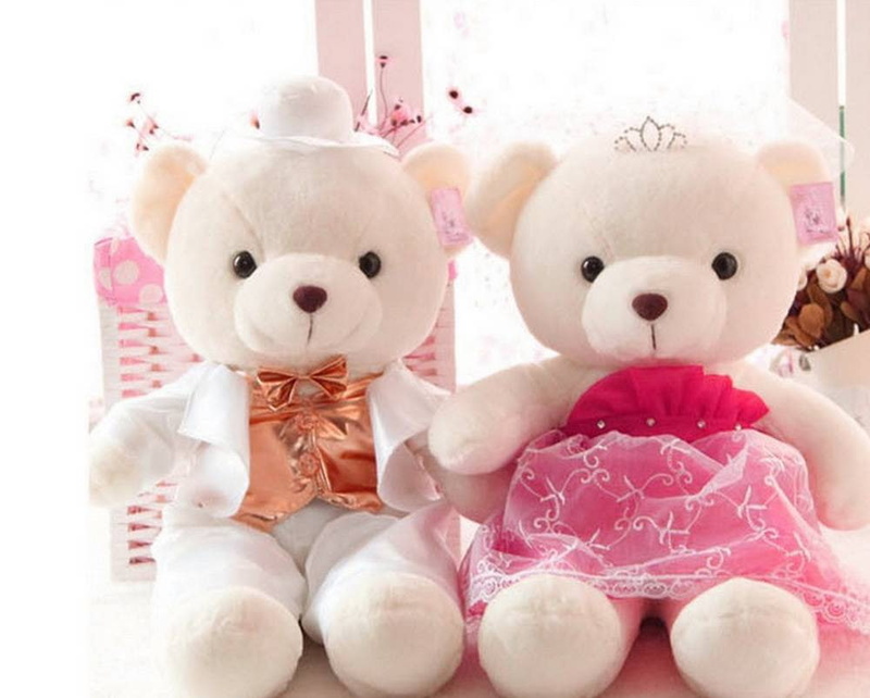 white, pink, couple teddy bear, cool, 480P