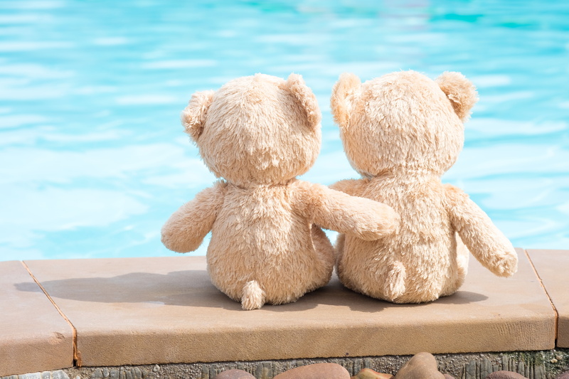teddy, toy, 5K, bear, cute, romantic, couple, love, two, sea, pair, beach