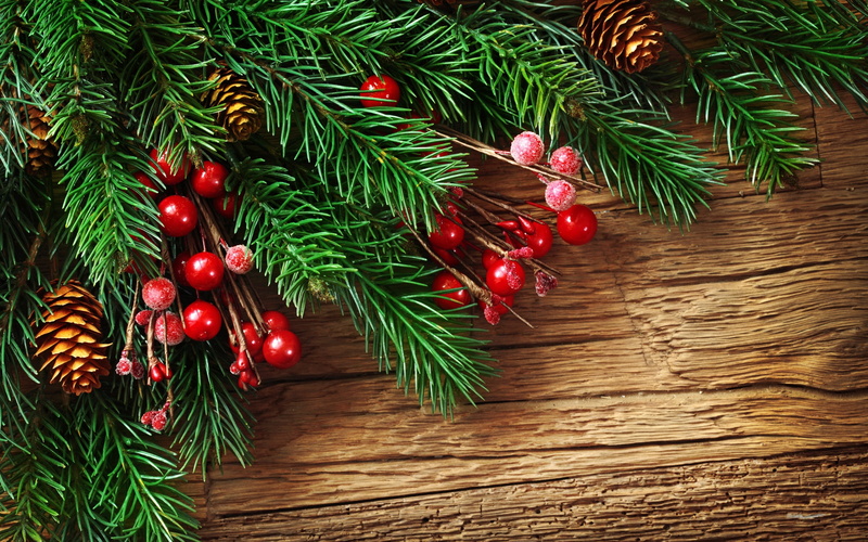 Decorative, s, Year, Red, Ball, New, Pine, balls, boughs, 2K
