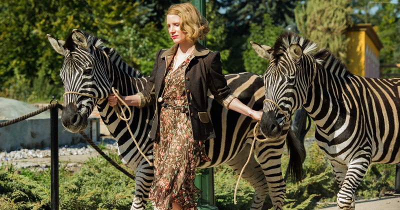 Jessica Chastain, best movies, 2K, The Zookeepers Wife, zebra