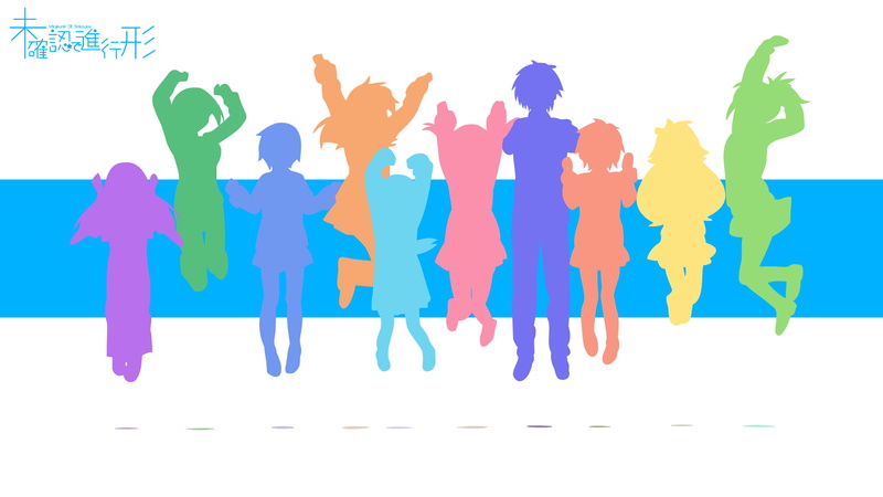 teamwork, creativity, women, arms raised, human arm, 1080P, standing, studio shot, Yonomori Kobeni, blue, business, cooperation, males, white background