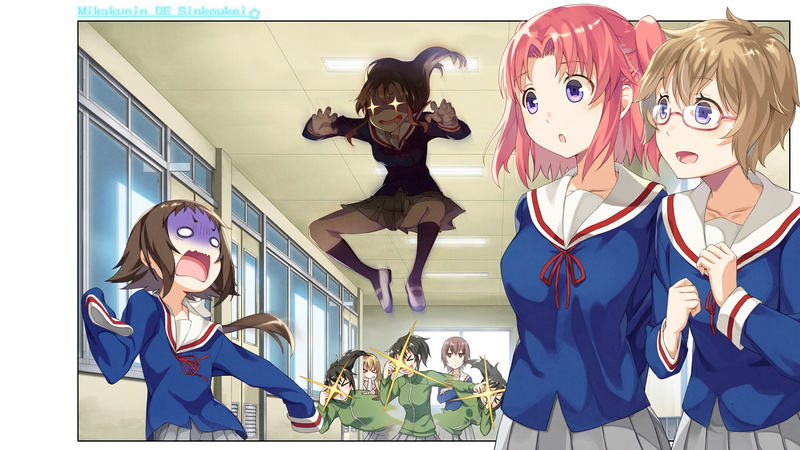 anime girls, Yonomori Benio, Mikakunin de Shinkoukei, 1080P, Yonomori Kobeni, Mitsumine Mashiro