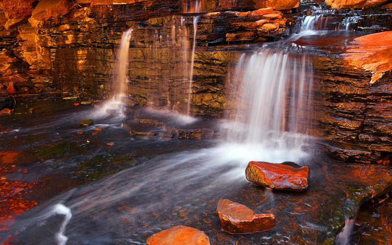 fall season, autumn, lovely, waterfalls, 1080P, nature, nature and landscapes, falls