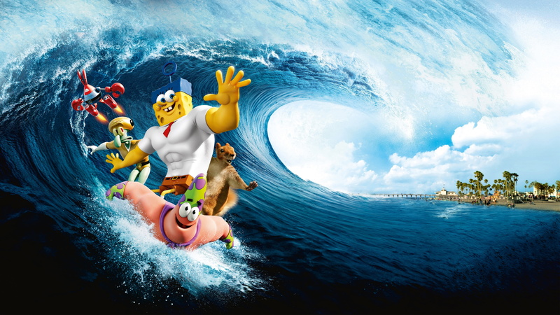 Spongebob, The SpongeBob Movie: Sponge Out of Water, The SpongeBob Movie, Sponge Out of Water, wave, the ocean, 4K