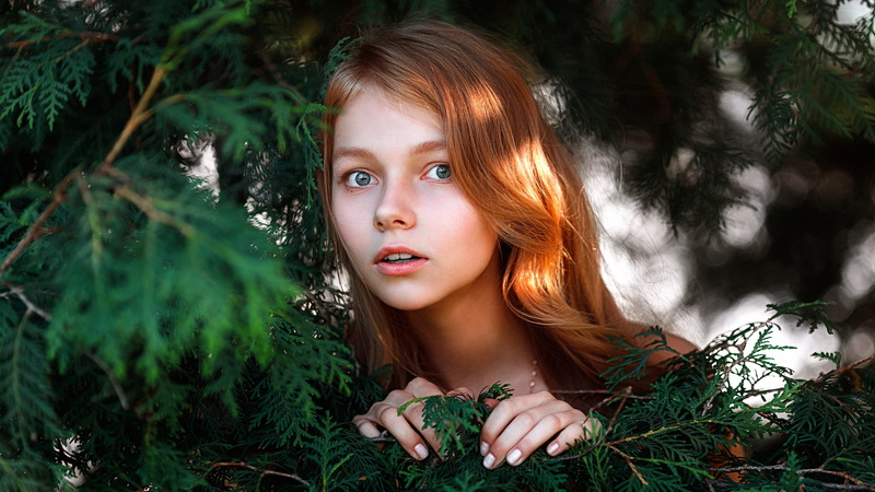 surprise, Stepan Gladkov, 2K, redhead, girl, sponge
