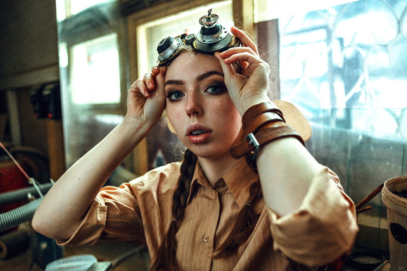 1080P, Olesya, Kirill Averyanov, freckles, braces, braids