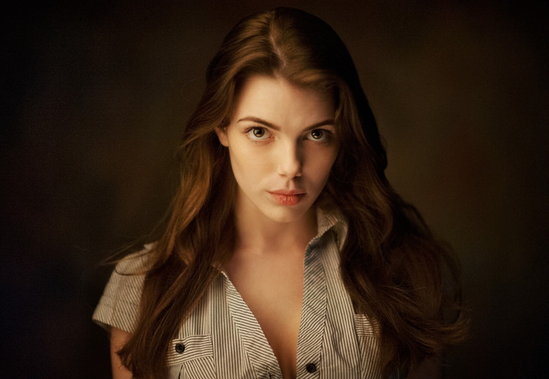 simple background, 1080P, Maxim Maximov, face, Valeria Metelina, women, portrait