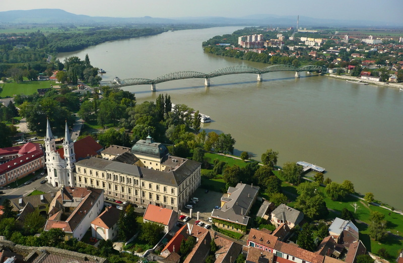 connection, danube, basilica, 2K, built structure, nature, travel destinations, esztergom, maria valeria bridge śtúrovo, outdoors, building exterior, cityscape