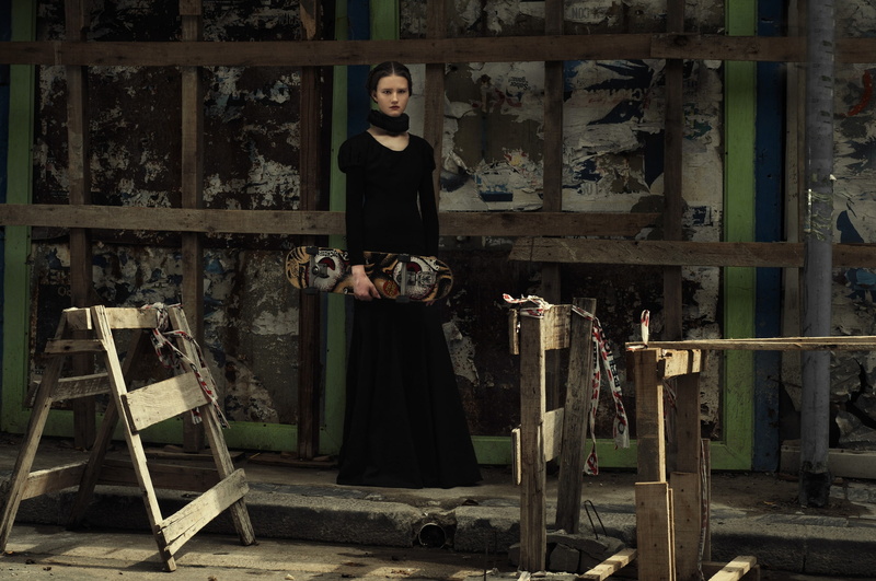 skateboard, girl, 1080P, street, strict dress