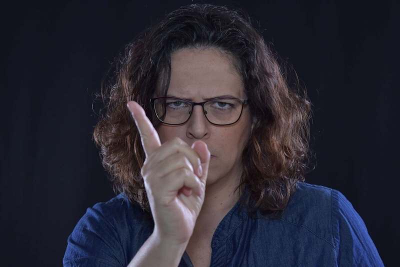 black background, frustration, emotion, glasses, one person, young adult, headshot, be careful, warning, no, body part, studio shot, human face, human body part