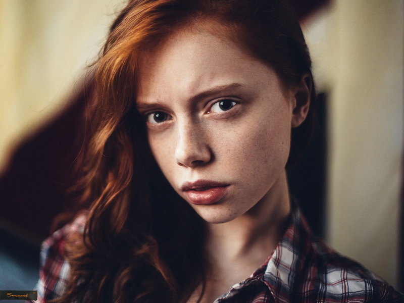 women, face, portrait, redhead, freckles, 1080P, Ekaterina Yasnogorodskaya, model, looking at viewer