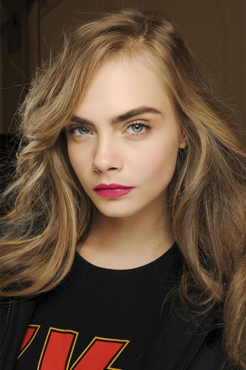 blue eyes, long hair, Cara Delevingne, lipstick, actress, women, 720P, model, face