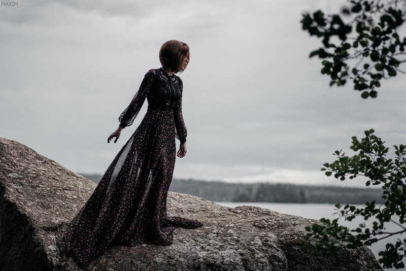Alina Bazanova, lifestyles, plant, one person, rock, standing, women outdoors, rock - object, women, outdoors, water, leisure activity, tranquility, beach