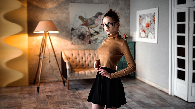 one Person, home Interior, cheerful, hairstyle, s, working, indoors, sitting, real People, looking At Camera, brown, emotion, relaxation, glasses, house